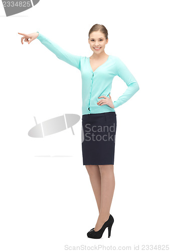 Image of businesswoman pointing her finger