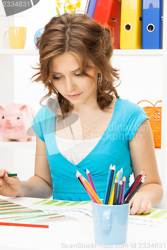 Image of calm and serious woman