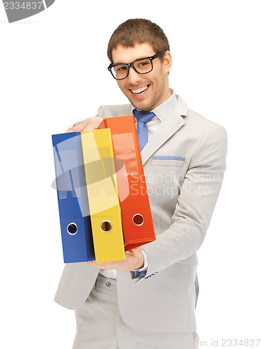 Image of man with folders