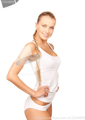Image of beautiful woman in cotton undrewear