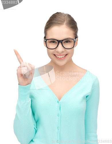 Image of woman with her finger up