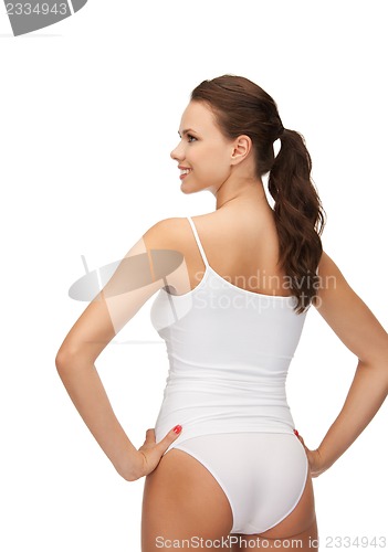 Image of beautiful woman in cotton undrewear
