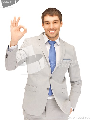 Image of handsome man showing ok sign