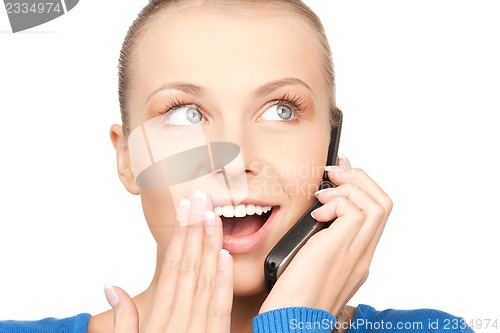 Image of businesswoman with cell phone