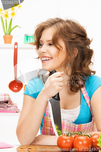 Image of beautiful woman in the kitchen