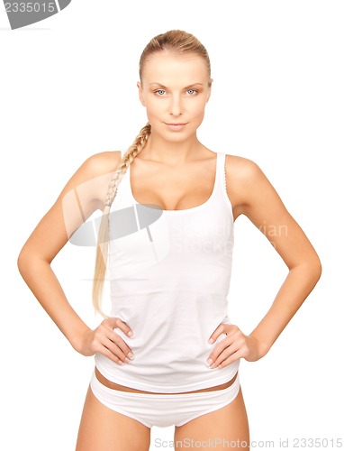 Image of beautiful woman in cotton undrewear