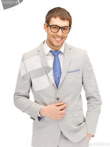 Image of happy businessman in spectacles