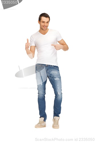 Image of handsome man in  white shirt
