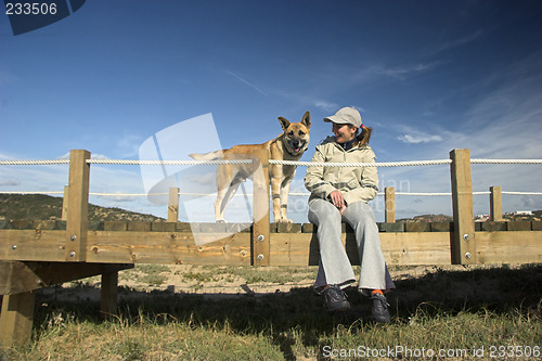 Image of The girls and is dog