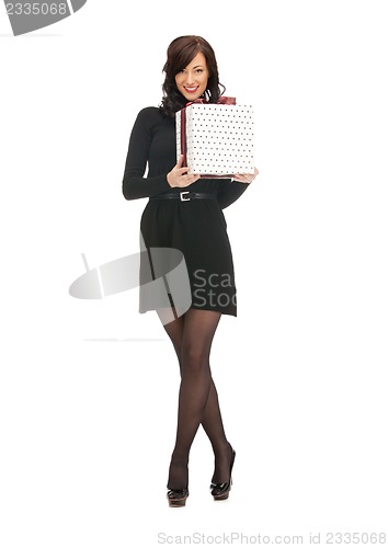 Image of lovely woman with gift box
