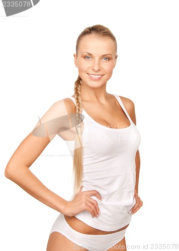 Image of beautiful woman in cotton undrewear