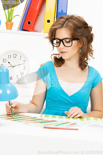 Image of calm and serious woman