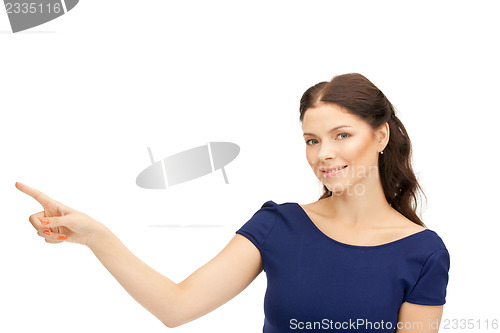 Image of businesswoman pointing her finger