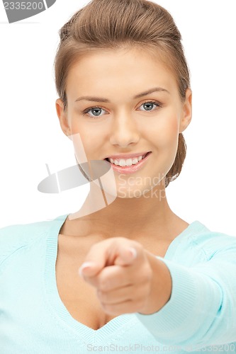 Image of businesswoman pointing her finger
