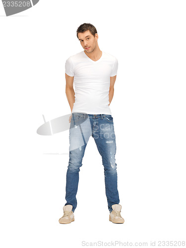 Image of handsome man in white shirt