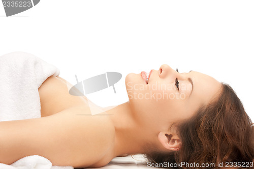 Image of beautiful woman in spa salon