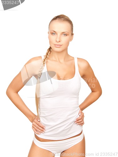 Image of beautiful woman in cotton undrewear