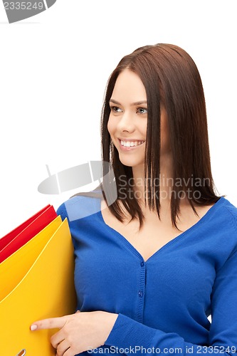 Image of woman with folders
