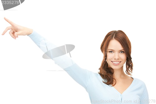 Image of businesswoman pointing her finger