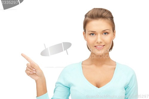 Image of businesswoman pointing her finger