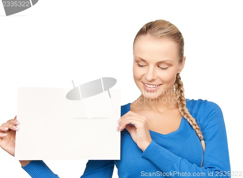 Image of woman with blank board