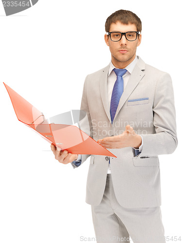 Image of man with folders