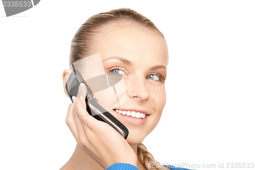 Image of businesswoman with cell phone