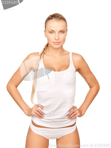 Image of beautiful woman in cotton undrewear