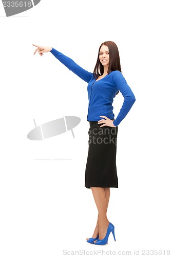 Image of businesswoman pointing her finger