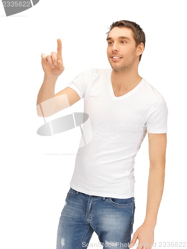 Image of man working with something imaginary