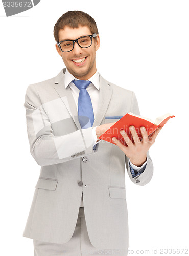 Image of happy man with book