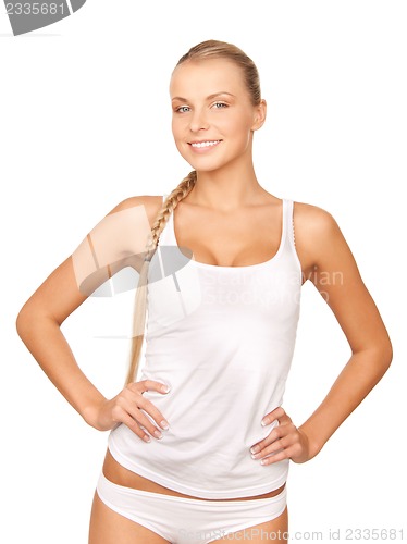 Image of beautiful woman in cotton undrewear