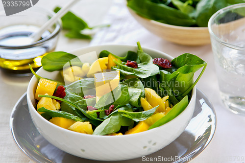 Image of Mango and Pineapple with Spinach salad