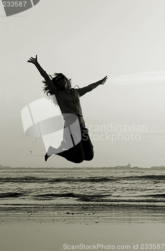 Image of Jumping on the beach