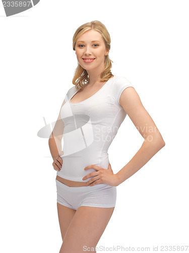 Image of beautiful woman in cotton undrewear
