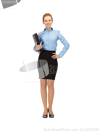 Image of happy woman with folder