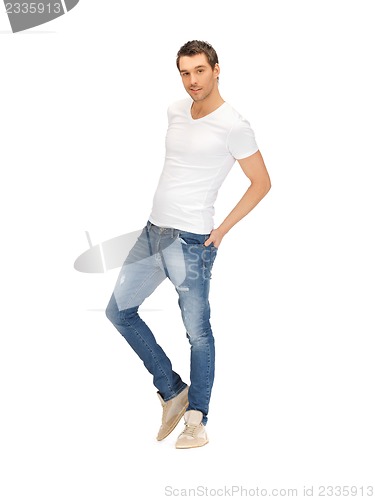 Image of handsome man in white shirt