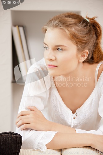 Image of pensive teenage girl