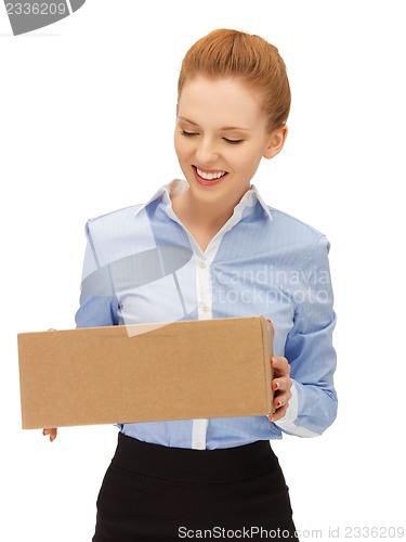 Image of woman with cardboard box