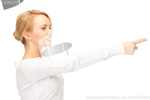 Image of businesswoman pointing her finger