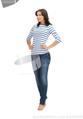 Image of beautiful woman in casual clothes
