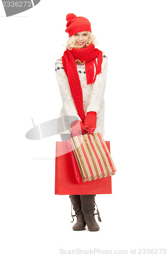 Image of young girl with shopping bags