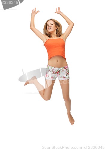 Image of beautiful woman in casual clothes