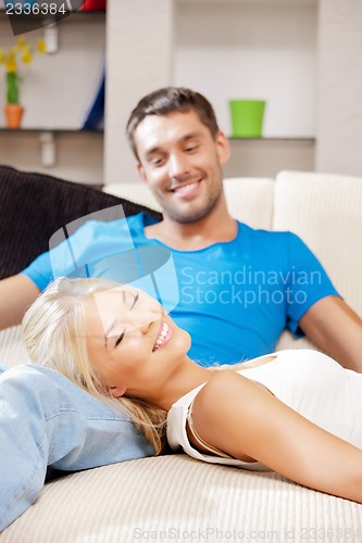 Image of happy couple at home