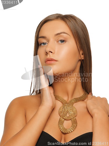 Image of beautiful woman with necklace