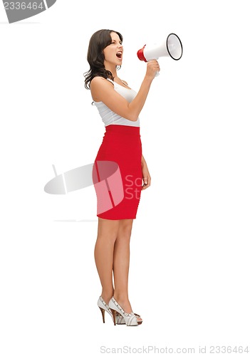 Image of angry woman with megaphone