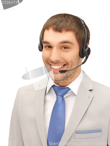 Image of friendly male helpline operator