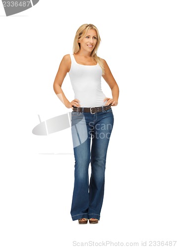 Image of woman in blank white t-shirt