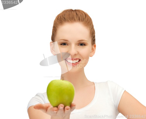 Image of teenage girl with green apple
