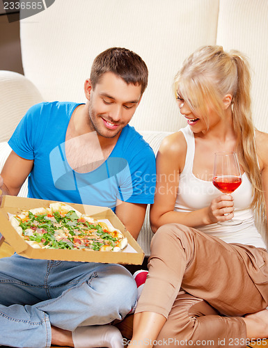 Image of romantic couple having dinner